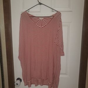 Striped plus size woman's shirt